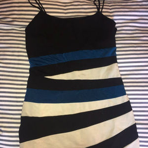 Bebe Striped Bandage Bodycon Dress